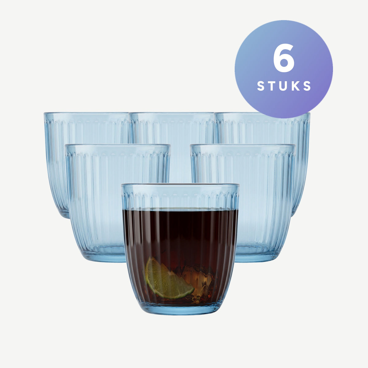 Set van 6 stuks Bormioli Rocco Line Tumbler 29 Cl Blauw
