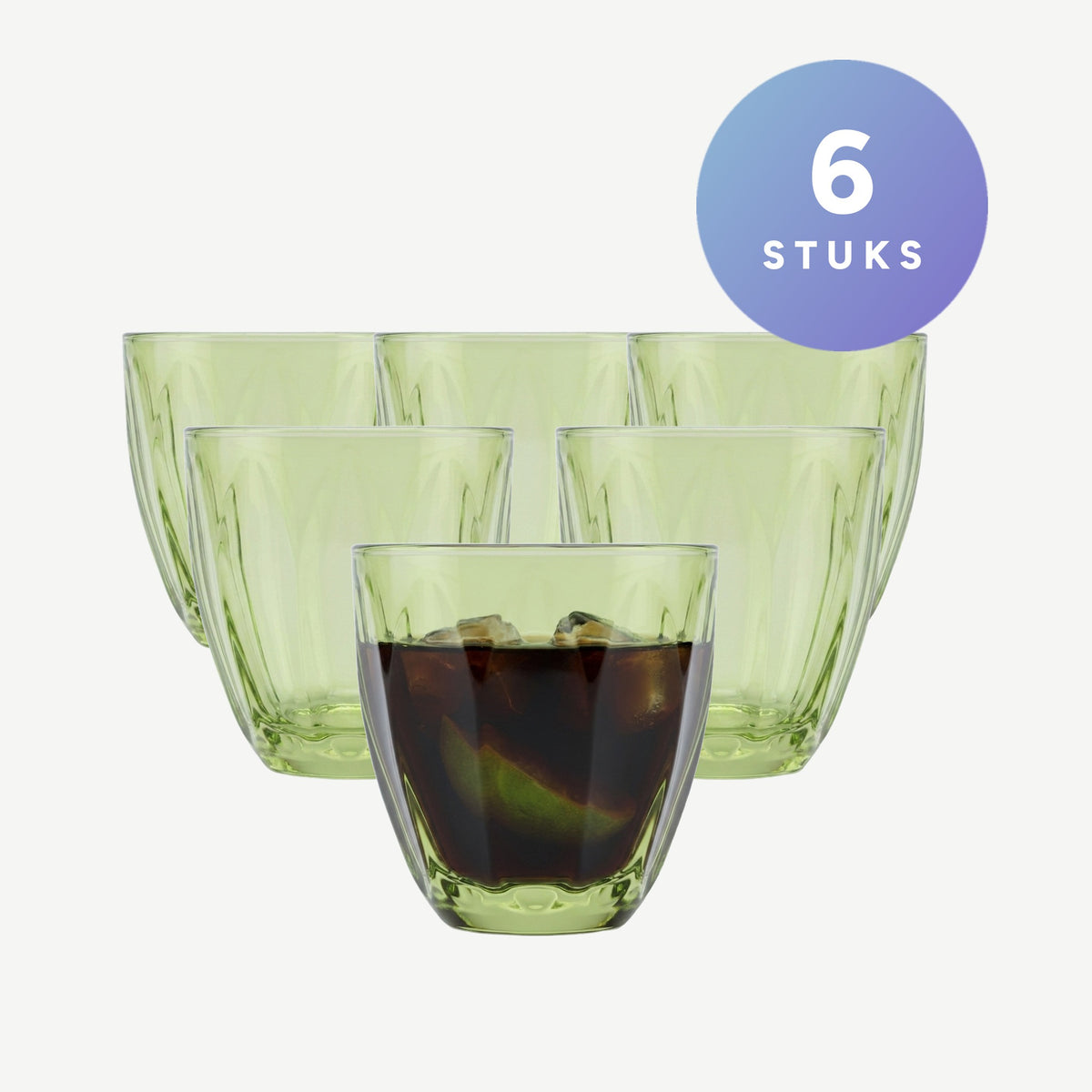 Set van de La Rochère Lily Tumbler 25 Cl Licht Groen - 6 Stuks
