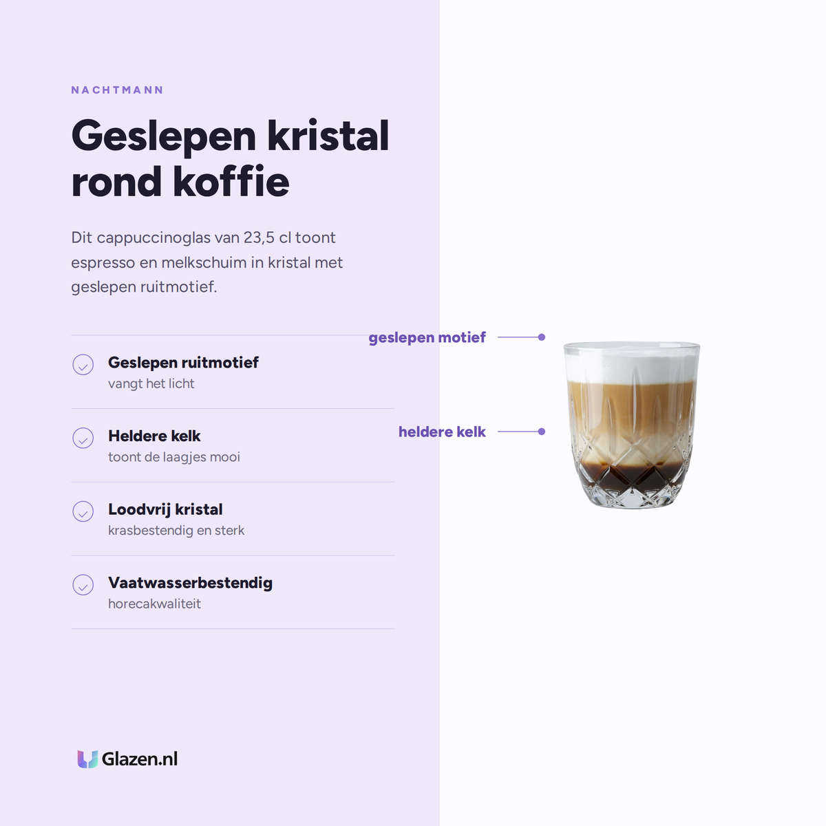 Eigenschappen van Nachtmann Noblesse Barista Cappuccinoglas 23,5 Cl