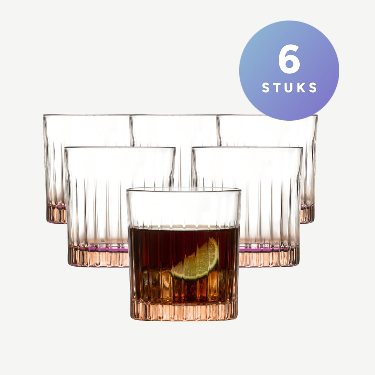 Set van zes RCR Gipsy Tumblers 36 Cl Oranje