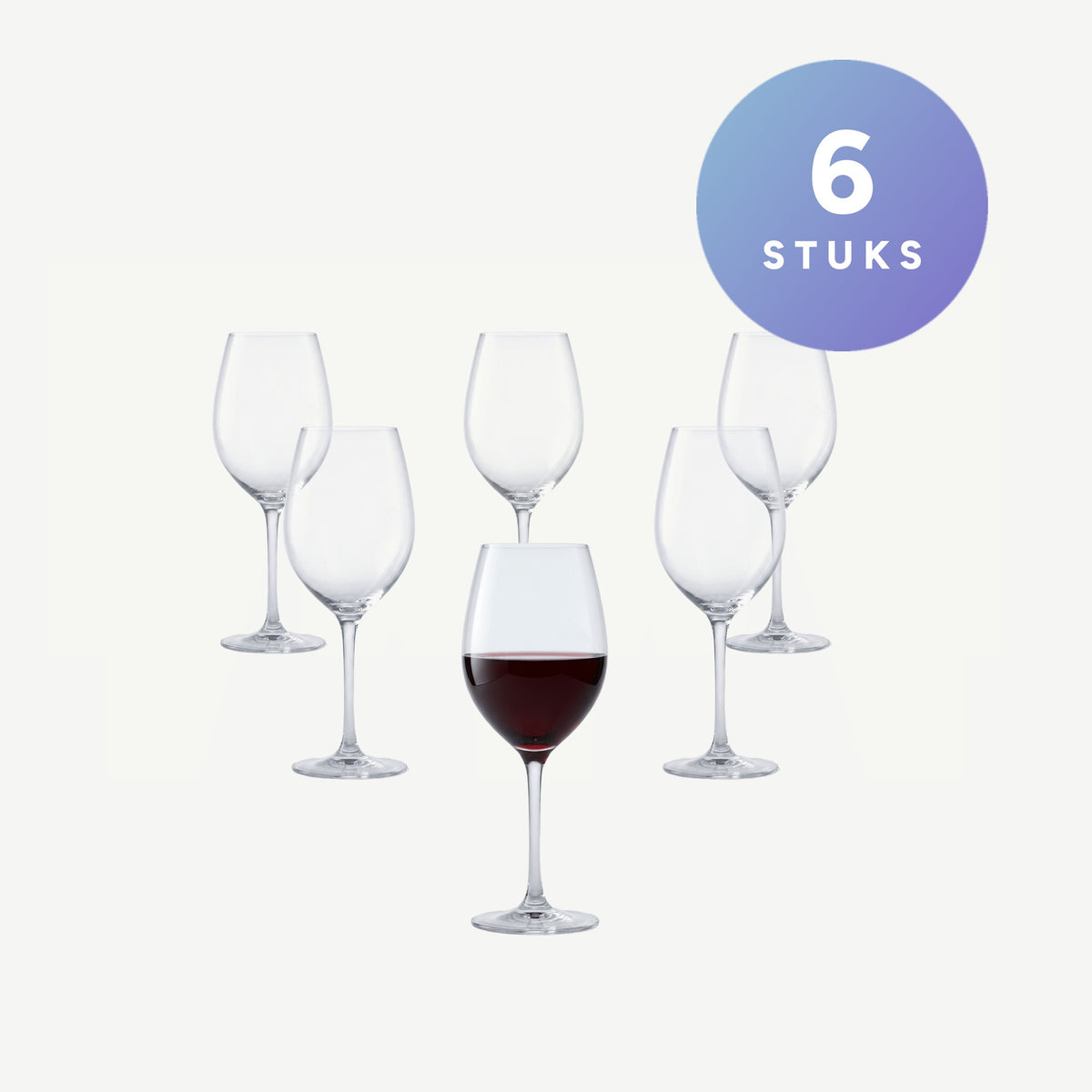 Set van 6 stuks Royal Leerdam L'Esprit Du Vin Wijnglas 32 Cl - 6 Stuks op een gebroken witte achtergrond